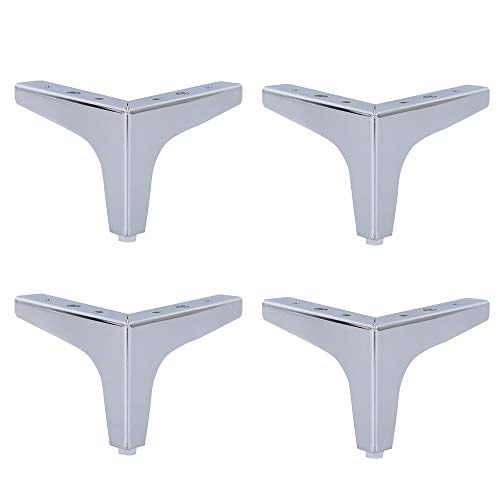 4 * Möbelfüße aus Metall, Tischbeine für Sofas, Fernsehschränke, Stützfüße für Badezimmerschränke, Eisen (Gold, Schwarz, Silber) von Generic