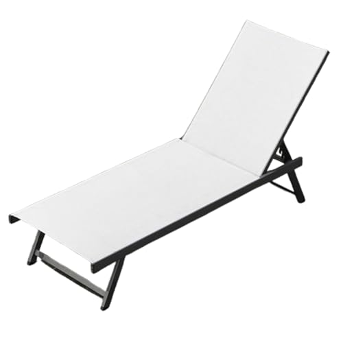4-Fach Verstellbare Polyester-Netzgewebe-Klappliege，235kg Aluminium-Gestell Wetterfest, Kompakt Für Garten Pool Terrasse Camping Strand Büro Gastnutzung(Gray,1pc) von Generic