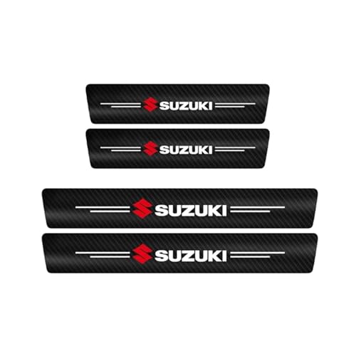 4 Stück Auto Kohlefaser Türschweller Aufkleber für Suzuki Splash 2008-2012, Auto Schwellerblenden Kohlefaser Türschweller Zubehör,Red 4 Stück Auto Kohlefaser Türschweller Aufkleber für Suzuki Splash 2008-2012, Auto Schwellerblenden Kohlefaser Türschweller Zubehör,Red von Generic