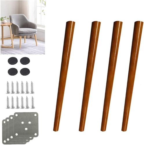 4 Stück Möbelbeine Aus Massivholz, Schrankfüße Aus Eiche, Schreibtischbeine, Ersatz-esstischfüße, Stuhlbein, Standfüße, Für Sofa Lounge Sofa, Schräger Kegel, Mit Zubehör, Brown, 75cm/29.5in 4 Stück Möbelbeine Aus Massivholz, Schrankfüße Aus Eiche, Schreibtischbeine, Ersatz-esstischfüße, Stuhlbein, Standfüße, Für Sofa Lounge Sofa, Schräger Kegel, Mit Zubehör, Brown, 75cm/29.5in von Generic