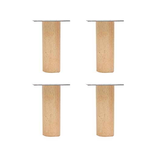 4 Stück Möbelfüße aus Holz, DIY-Stützbeine, Schrankfüße, für Sofa, schmiedeeiserner Couchtisch, TV-Ständer, Schrank, Ersatzbeine (schräge Füße 15 cm/6 Zoll) (gerade Füße 25 cm/10 Zoll) von Generic