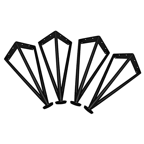 4 Stück verstellbare Beine, Haarnadelbeine, Möbelbeine, DIY-Metallschrankbeine, Edelstahl-Tischbeine, Ersatz-Sofafüße, für Couchtische, TV-Schränke, höhenverstellbar 0–15 mm (12 cm, schwarz) (B von Generic
