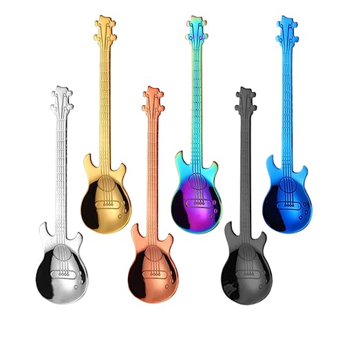4 Stücke Edelstahl Löffel, Kaffeelöffel Musiker Geschenke, Kaffeelöffel Set, Coffee Nachtisch Spoon, Lustig Musik Deko Geschenk Teelöffel von Generic