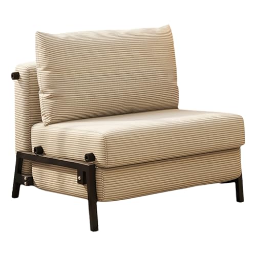 4‑in‑1 Klappbares Sofabett Platzsparender Schlafsessel, Liege & Gästebett, 5‑Fach Verstellbare Rückenlehne Robustes Stahlgestell für Kompakter Wohnraum(Beige) von Generic