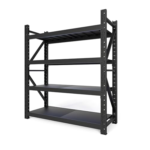 4-stöckige Lagerregale, Hochleistungs-Garagenregal, Verstellbares Industrieregal, Metallregal for Garage, Supermarkt, Lager, Geschäft, Schule, Keller(200X50X200CM) von Generic