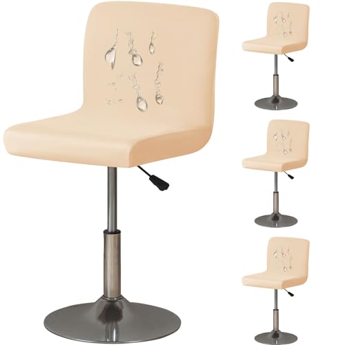 4-teilige dunkelgrau barhocker abdeckungen weich wasserdicht elastisch sitzkissen niedriges rücken küchenstuhl slipcovers flexible möbelschoner von Generic