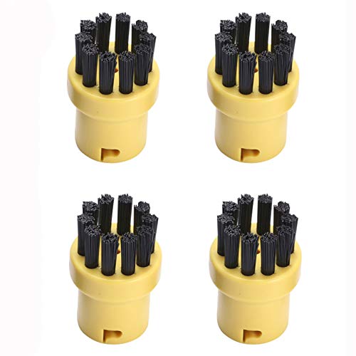 4 x Handwerkzeug-Düsenbürsten, runde Reinigungsbürsten, Ersatz für Kärcher SC1, SC2, SC3, SC4, SC5, SC7 Dampfreiniger (gelb und schwarz) von Generic