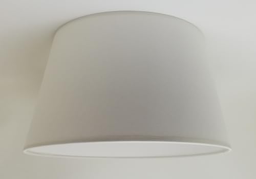 40 cm Lampenschirm, Kegel, Baumwollstoff mit weißer PVC-Rückseite, handgefertigtes Produkt, für Tischlampe, Stehlampe (Elfenbein) von Generic