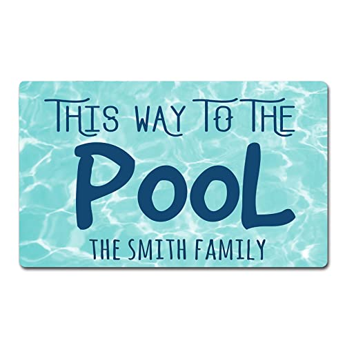 40X60Cm Welcome Fußmatte Hier Geht’S Zum Pool Badematte rutschfest Fussabtreter Außen Waschbar Fußmatte Willkommen Für Patio Außen Eingang von Generic