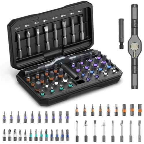 42-in-1-Magnet-Ratschen-Schraubendreher-Set | S2-Stahl-Bits | Abnehmbarer Griff für Computer (Schwarz) von Generic