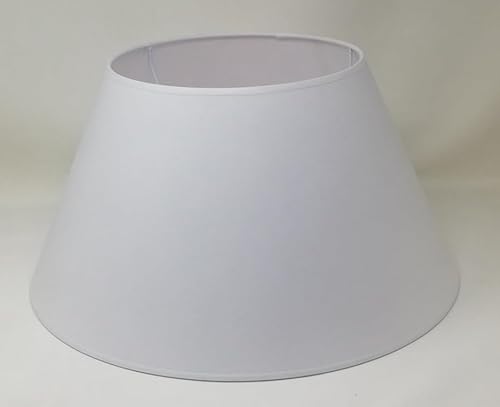 45 cm Lampenschirm, Baumwollstoff mit weißer PVC-Rückseite, handgefertigtes Produkt, für Tischlampe, Stehlampe (Weiß) von Generic