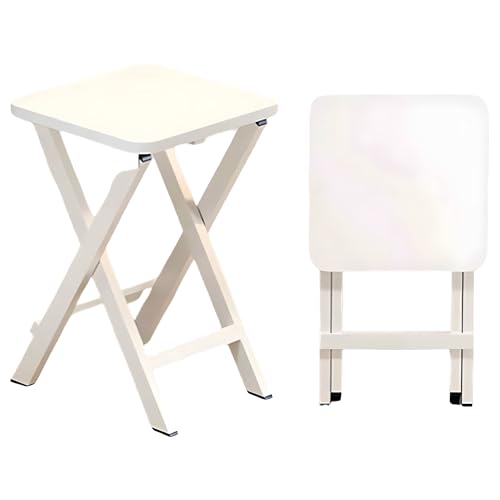 45 cm Quadratisch Klappbarer Barhocker Ohne Rückenlehne 2er Set, Tresenhocker Tragbarer mit Fußstütze für Außenbereich von Generic