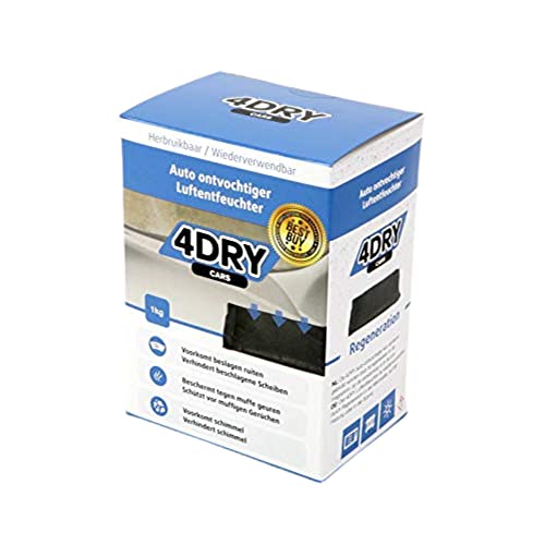 4Dry Autoentfeuchter 1 Kg - Feuchtigkeit Auto - Auto Trocken - Gegen Beschlagene Autoscheiben - Entfeuchter Auto - Luftentfeuchter Ohne Strom - Autotrockner - Feuchtigkeit im Auto Los werden, 4 Stück von Generic