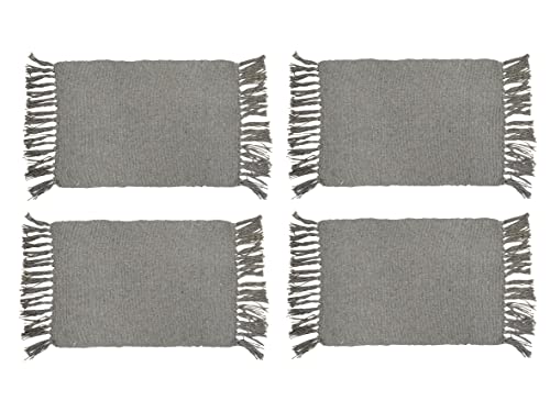 4X Platzsets grau Fransen | Untersetzer Platzdeckchen Tischset Unterlage | 40 cm 4X Platzsets grau Fransen | Untersetzer Platzdeckchen Tischset Unterlage | 40 cm von Generic