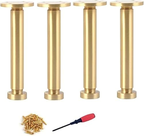 4er-Pack Möbelbeine Aus Massivem Messing, Möbelbein Aus Metall, Verstellbare Sofastützbeine, Für Schrank Couchtisch Tv-ständer Badezimmerschrank Couchstuhl, Gold, 120mm/4.72in 4er-Pack Möbelbeine Aus Massivem Messing, Möbelbein Aus Metall, Verstellbare Sofastützbeine, Für Schrank Couchtisch Tv-ständer Badezimmerschrank Couchstuhl, Gold, 120mm/4.72in von Generic