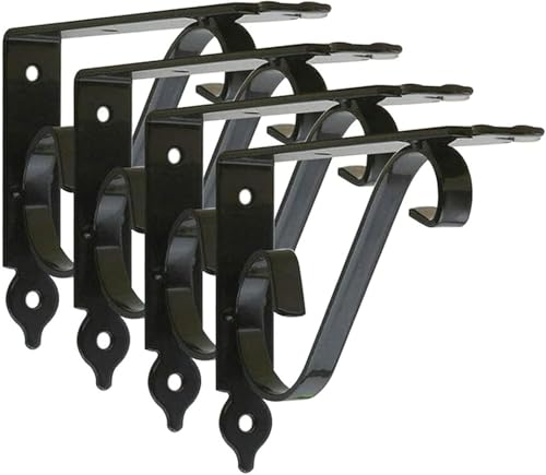 4er-Pack Wandhalterungen Retro Schwarz Weiß Heavy Duty L Eckstrebe Dekorative Regalhalterungen Regalstütze Schwimmende Metallhalterungen Mit Schrauben, Black, 16.4x25cm/6.4x9.8in 4er-Pack Wandhalterungen Retro Schwarz Weiß Heavy Duty L Eckstrebe Dekorative Regalhalterungen Regalstütze Schwimmende Metallhalterungen Mit Schrauben, Black, 16.4x25cm/6.4x9.8in von Generic