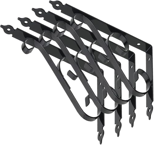 4er-Pack Wandhalterungen Retro Schwarz Weiß Heavy Duty L Eckstrebe Dekorative Regalhalterungen Regalstütze Schwimmende Metallhalterungen Mit Schrauben, Black, 19.3x30cm/7.6x11.8in 4er-Pack Wandhalterungen Retro Schwarz Weiß Heavy Duty L Eckstrebe Dekorative Regalhalterungen Regalstütze Schwimmende Metallhalterungen Mit Schrauben, Black, 19.3x30cm/7.6x11.8in von Generic