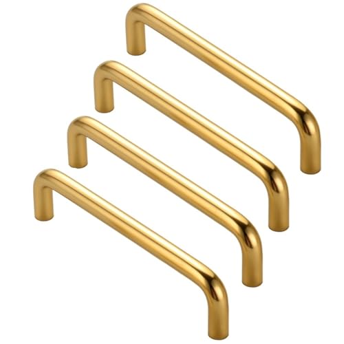 4er-Pack goldfarbene/schwarze Küchenschrankgriffe, Schrankgriffe aus Aluminiumlegierung for Schränke, Kleiderschränke, Badezimmer(Gold,192mm Hole spacing) von Generic