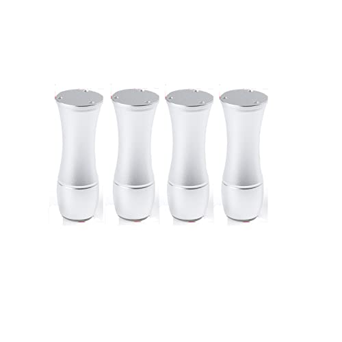 4er-Pack verstellbare Möbelbeine aus Aluminiumlegierung für Couchtisch Bett Bank Kommode Metall Stütztisch Beine mit 0,8 mm Verstellbarer Höhe Silber 150 mm / 5,9 Zoll von Generic