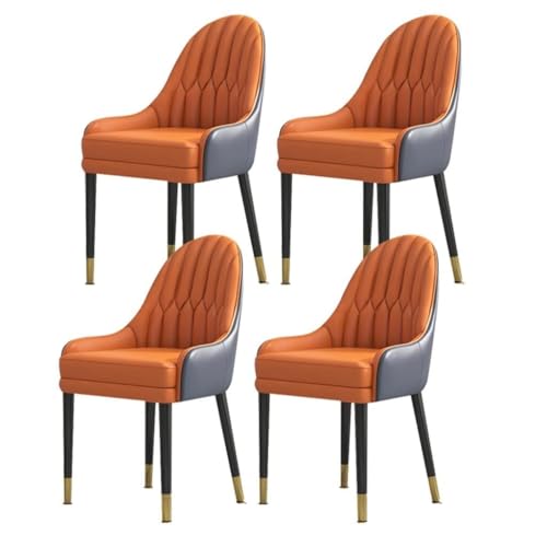 4er-Set Moderne Esszimmerstühle aus PU-Leder mit hoher Rückenlehne Stilvolle Beine aus ivholz für Wohnzimmer und Küche von Generic