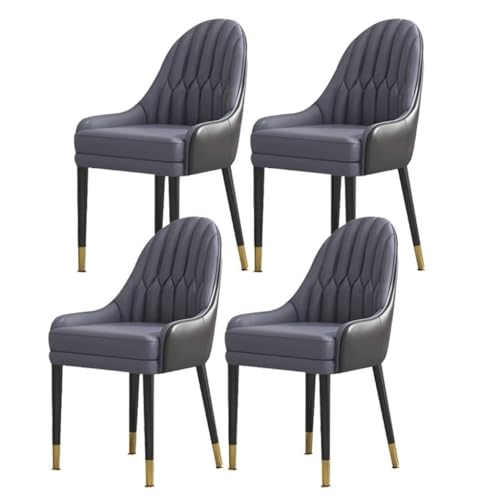 4er-Set Moderne Esszimmerstühle aus PU-Leder mit hoher Rückenlehne Stilvolle Beine aus ivholz für Wohnzimmer und Küche von Generic