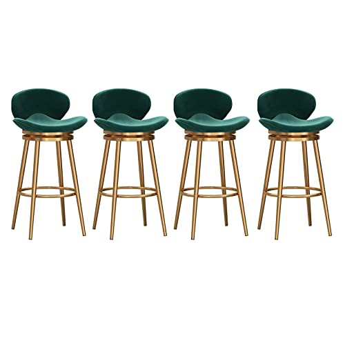 4er Set Moderne Samt-Drehbarhocker mit Rückenlehne und Metallfußstütze grün ideal für Kücheninsel, Haus, Bar oder Kneipe, Sitzhöhe 65 cm 4er Set Moderne Samt-Drehbarhocker mit Rückenlehne und Metallfußstütze grün ideal für Kücheninsel, Haus, Bar oder Kneipe, Sitzhöhe 65 cm von Generic