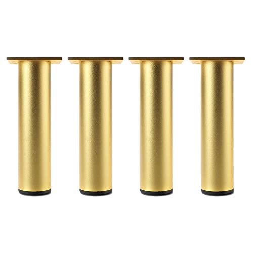 4er-Set Möbelfüße, Tischbeine aus Eisen für Esstisch/Stühle/Couchtisch, maximale Belastung 1000 kg, Gold/Schwarz, Höhe 15 Zoll / 38 cm von Generic