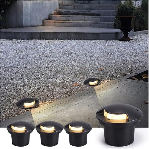 4pcs Led Underground Light In-ground Lights Wasserdicht Ip67 Ac85-265v Garten Vergrabenes Licht Terrasse Garten Ecke Rasen Landschaftsbeleuchtung, Yellow Light, 3W von Generic