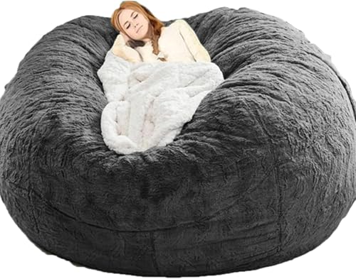 5/6/7ft Riesen Sitzsack Stühle Für Erwachsene Kuschelstühle Für Wohnzimmer Sitzsack Stühle Sofa (füllung Nicht Enthalten), Dark Grey, 7ft von Generic