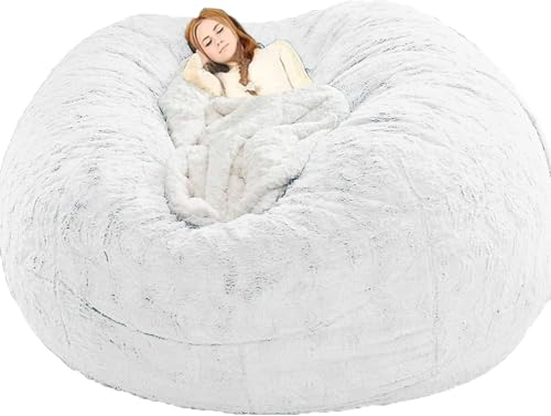 5/6/7ft Riesen Sitzsack Stühle Für Erwachsene Kuschelstühle Für Wohnzimmer Sitzsack Stühle Sofa (füllung Nicht Enthalten), White, 7ft von Generic