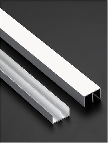 5-8mm Acrylglas Schiebetürschiene - Doppelschiene Mit Mountain Groove Führungsschiene Für Kleiderschrank Duschkabine, One Color, 90cm/35.4in von Generic