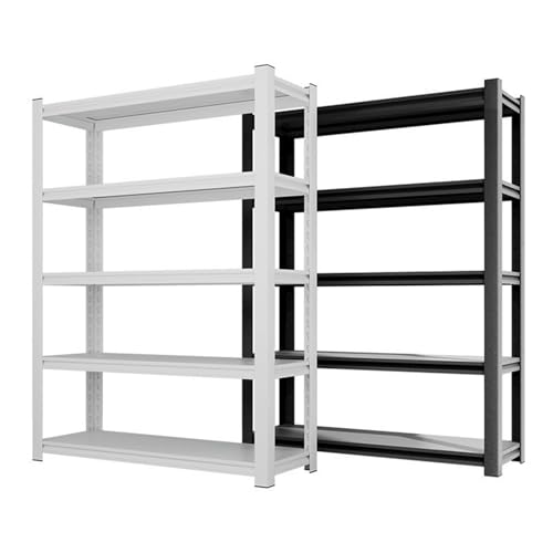 5-Etagen Verstellbar Bücherregal 200kg Tragkraft, Kaltgewalzter Stahl, Einfacher Aufbau for Arbeitszimmer/Wohnzimmer/Küche H160/183cm(White,W100*D35*H160cm) von Generic