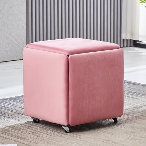 5 In 1 Pu Leder Sitzwürfel Mit Drehrollen, Stapelbarer Nesting Ottomane Hocker, Beweglicher Sofa Stuhl Hocker Schminkstuhl Für Wohnzimmer Schlafzimmer, Velvet1, 14x14x15 5 In 1 Pu Leder Sitzwürfel Mit Drehrollen, Stapelbarer Nesting Ottomane Hocker, Beweglicher Sofa Stuhl Hocker Schminkstuhl Für Wohnzimmer Schlafzimmer, Velvet1, 14x14x15 von Generic