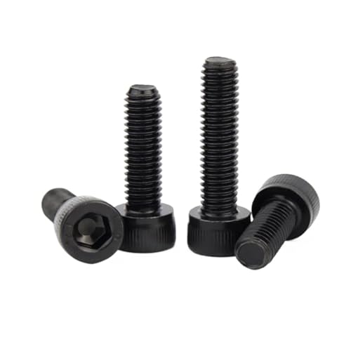 5 Stück/100 Stück Grade12.9 Schwarze Sechskantschraube mit Innensechskant, M1.4 M1.6 M2 M2.5 M3 M3.5 M4 M5 M6 M7 M8(X16mm,M2 50pcs) von Generic