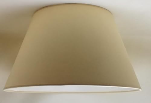 50 cm Kegel Lampenschirm, Baumwollstoff mit weißer PVC-Rückseite, handgefertigtes Produkt, für Tischlampe, Stehlampe (Creme) von Generic