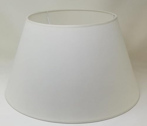 50 cm Kegel Lampenschirm, Baumwollstoff mit weißer PVC-Rückseite, handgefertigtes Produkt, für Tischlampe, Stehlampe (Elfenbein) von Generic