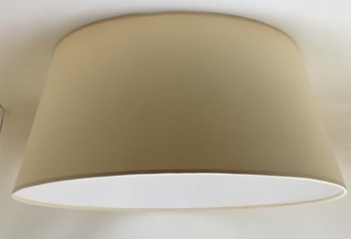 50 cm Lampenschirm, Baumwollstoff mit weißer PVC-Rückseite, handgefertigtes Produkt, für Tischlampe, Stehlampe (Creme) von Generic