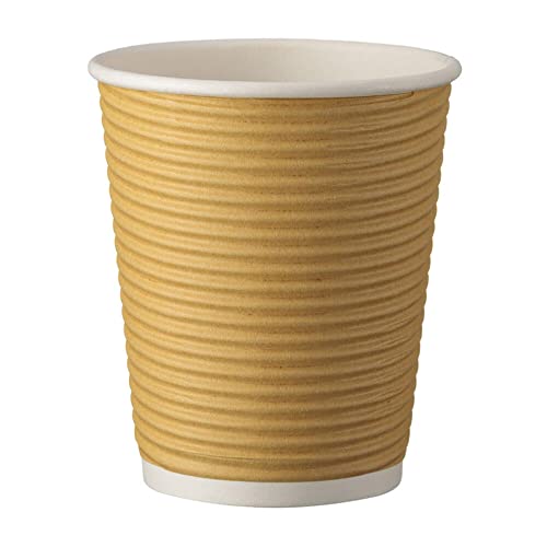 500 Stk. Kaffeebecher Heißgetränkebecher doppelwandig braun Kraftpapier 200 ml (max 270ml) von Generic