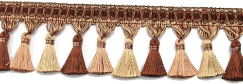 6,5 Yard Handgemachte Quaste Fransen Trim 3,9 Ih Durchmesser Quaste Fransen Besätze Handstricken Für DIY Vorhang Tischdecke Heimdekoration, Light Coffee 6,5 Yard Handgemachte Quaste Fransen Trim 3,9 Ih Durchmesser Quaste Fransen Besätze Handstricken Für DIY Vorhang Tischdecke Heimdekoration, Light Coffee von Generic