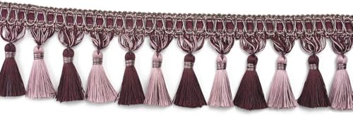 6,5 Yard Handgemachte Quaste Fransen Trim 3,9 Ih Durchmesser Quaste Fransen Besätze Handstricken Für DIY Vorhang Tischdecke Heimdekoration, Purple von Generic