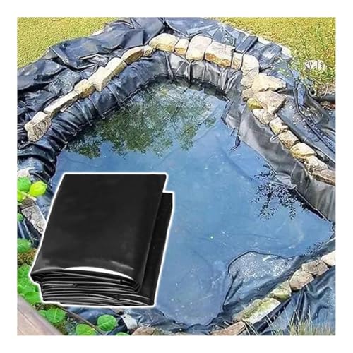 6,6–164 Fuß Lange, 20 Mil Dicke Teichfolie, Schwarze, zusammenklappbare HDPE-Fischteichmatte/-Folie for Wasserfälle, Gartenbrunnen, Wasserspiele(6x6m/19.7x19.7') von Generic