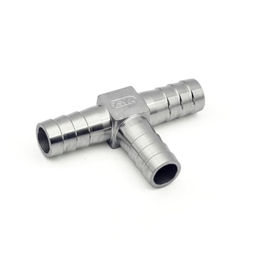 6 8 10 12 14 15 16 19 20 25mm Schlauch Barb 304 Edelstahl TLY Typ Kreuz Drei Weg Rohr fitting Anschluss Wasser Gas Kraftstoff(Silver,20mm) von Generic