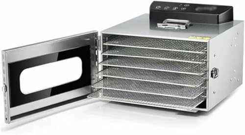 6 Fach Dörrgerät Obsttrockner Maschine Trockner für Gemüse Trockenfrüchte Edelstahl Fleischtrockner Maschine von Generic