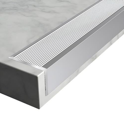 6 Stück Treppenkantenprofil, Aluminium-Treppenstufen-Kantenschutz, Treppen-Anti-Rutsch-Streifen, Treppenkante Geeignet für Innen- und Außentreppen/Stufen/Ecken 6 Stück Treppenkantenprofil, Aluminium-Treppenstufen-Kantenschutz, Treppen-Anti-Rutsch-Streifen, Treppenkante Geeignet für Innen- und Außentreppen/Stufen/Ecken von Generic
