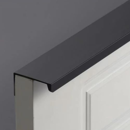 6 Stück Versteckter Türgriff Schubladengriff Schwarz Schrankgriffe Unsichtbare Möbelgriffe Moderne Küchengriffe Aluminium Griffe für Kleiderschrank Tür Schubladen(19.7in (500mm)) von Generic