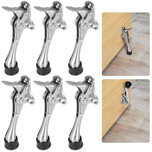 6 Stück robuste Kickdown-Türstopper, Zinklegierung mit Federwirkung und rutschfester Kunststoffspitze für Fliesen-, Teppich-, Hartholz- und Betonböden 6 Stück robuste Kickdown-Türstopper, Zinklegierung mit Federwirkung und rutschfester Kunststoffspitze für Fliesen-, Teppich-, Hartholz- und Betonböden von Generic