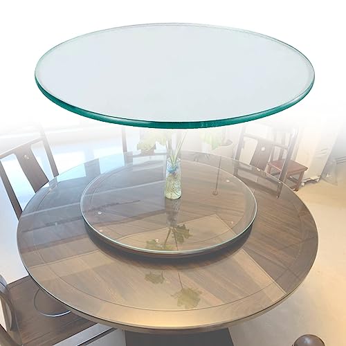 60 cm runde Tischplatte aus gehärtetem Glas – 65 cm 68 cm 70 cm transparentem Sicherheitsglas mit starker Tragfähigkeit explosionsgeschützter Glasscheibe von Generic