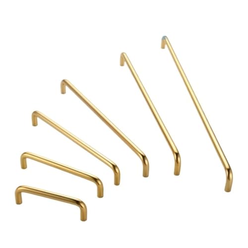 6er-Pack goldfarbene/schwarze Küchenschrankgriffe, Schrankgriffe aus Aluminiumlegierung for Schränke, Kleiderschränke, Badezimmer(Gold,224mm Hole spacing) von Generic