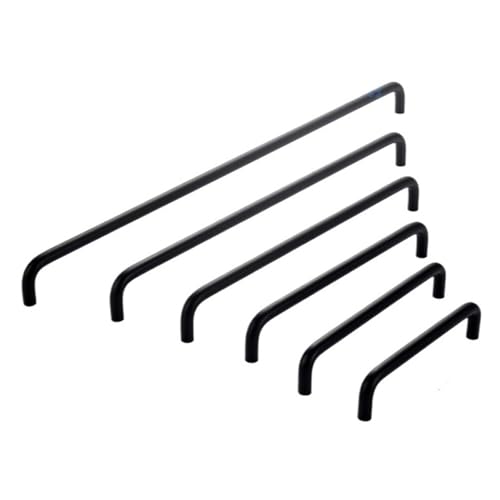 6er-Pack goldfarbene/schwarze Küchenschrankgriffe, Schrankgriffe aus Aluminiumlegierung for Schränke, Kleiderschränke, Badezimmer(Schwarz,320mm Hole spacing) von Generic