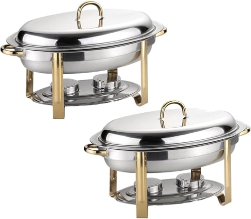 6l Ovales Chafing Dish Set, 2/4/5/6er Pack Edelstahl-buffetwärmer-tablett In Voller Größe Mit Lebensmittelpfanne, Wasserwanne Und Brennstoffhaltern, Für Hochzeiten, Caterings, Partys, 5 Pack 6l Ovales Chafing Dish Set, 2/4/5/6er Pack Edelstahl-buffetwärmer-tablett In Voller Größe Mit Lebensmittelpfanne, Wasserwanne Und Brennstoffhaltern, Für Hochzeiten, Caterings, Partys, 5 Pack von Generic